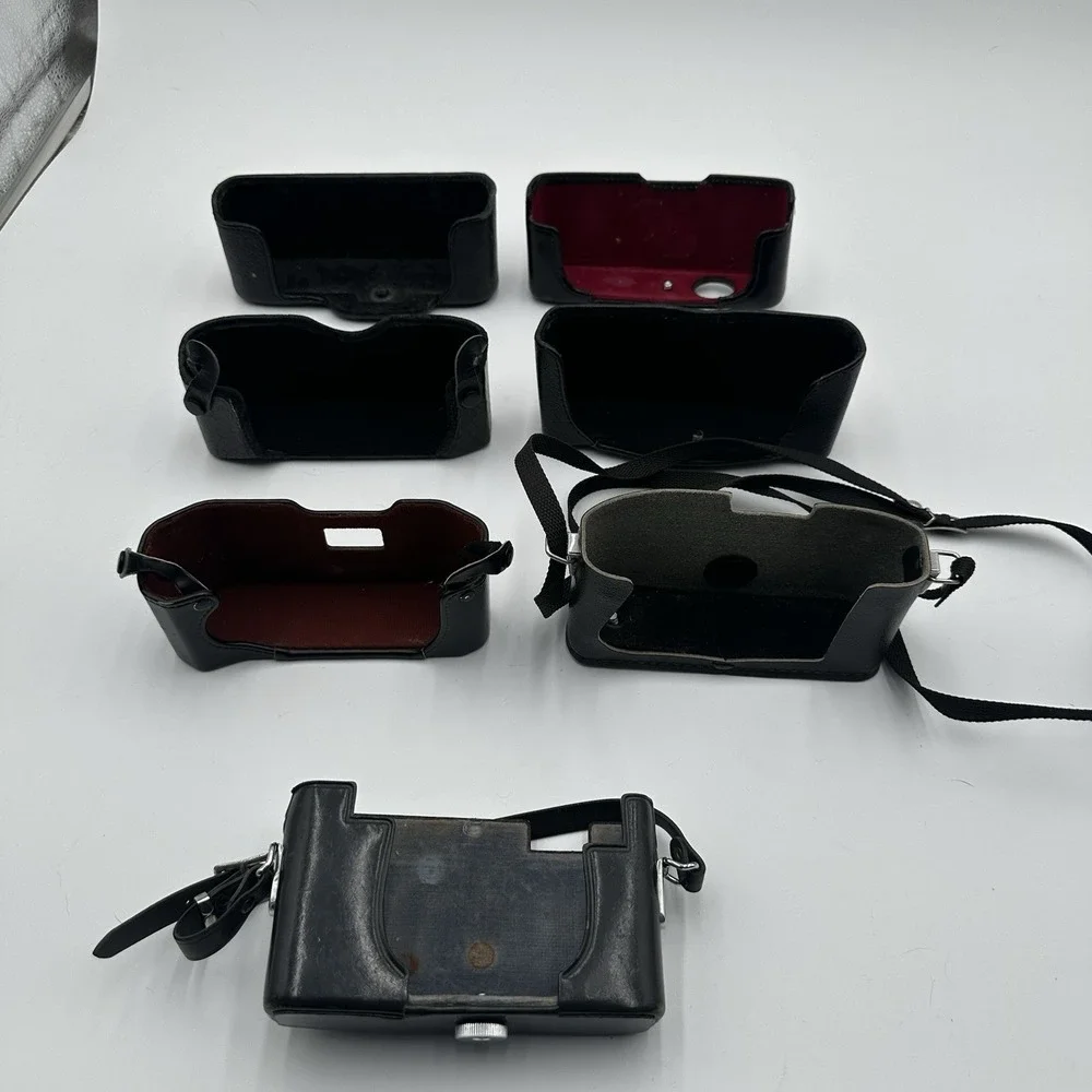 Vintage Camera Lens Cases & Ever Ready Half Cases Lot Sigma, Minolta, Leather